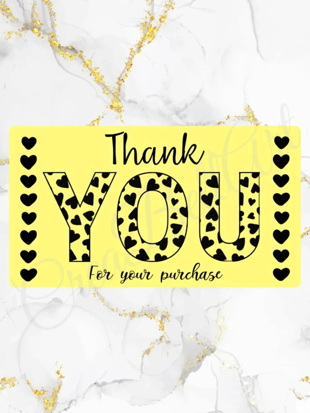 100 Cute Hearts Thank You Stickers for Packaging | Small Business Labels